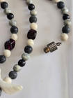 Men's Women's Necklace -Shell Pearl Stone Agate Glass Marble Beaded VTG Necklace — photo 4