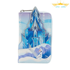 Cartera Loungefly Disney Frozen Princesa Castillo Elsa Cremallera Alrededor Azul Nueva