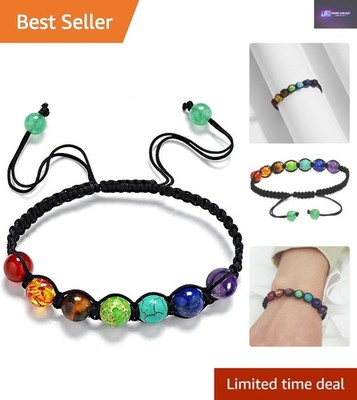 Multicolor 7 Chakra Heilung Armband - verstellbar Entspannung Charm Schmuck