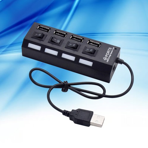 HUB USB 4 gniazda Niezależny dzielnik USB 2.0 (czarny) rozdzielacz USB - Zdjęcie 10 z 11
