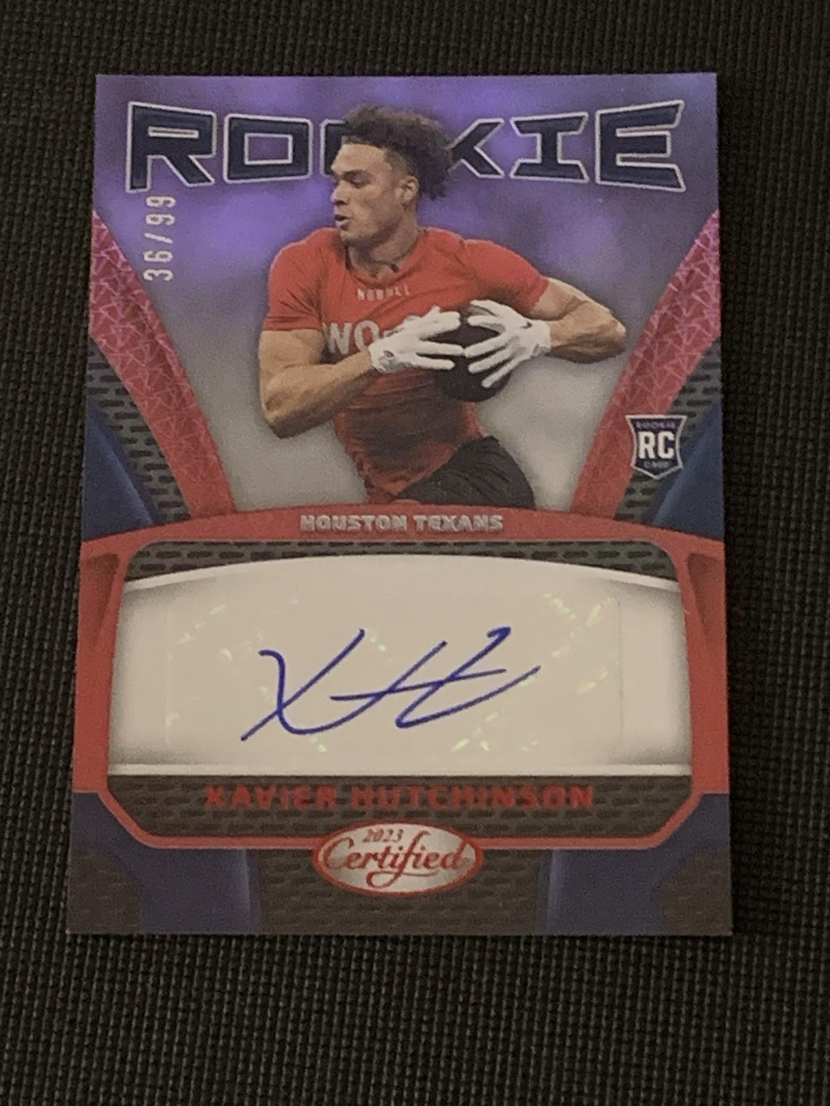 Xavier Hutchinson Panini Certified Rookie Signatures #RS10 Red Mirror