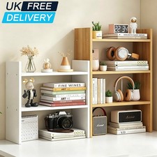 Desktop Stand Bookshelf Bookcase Organizer Rack Kitchen Cabinet Storage Shelf UK