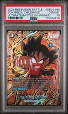 2025 Dragon Ball Son Goku SB01-018 Ultimate Battle Winner PSA 10 Gem Mint