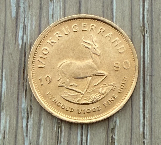 South Africa 1980 Gold 1/10 oz 1/10 Krugerrand UNC - Image 2 of 2