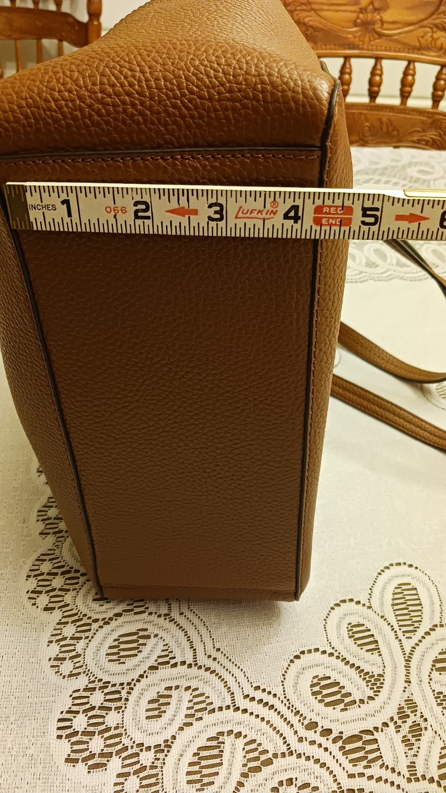 NWT Michael Kors Large Designer Shoulder bag, Brown Pebble Leather, Logo Charm thumbnail 6