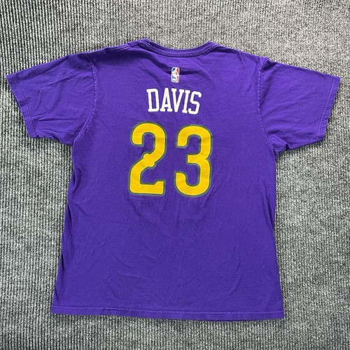 Anthony Davis 23 Shirt L NOLA Adidas NBA Purple Gold New Orleans Pelicans Tee - Picture 4 of 5