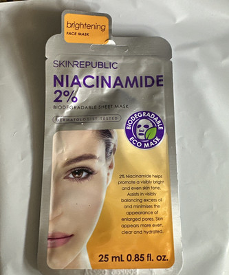 Skin Republic 2% Niacinamide SheetMask Promotes Visibly Bright+Even Skin Tone 9z
