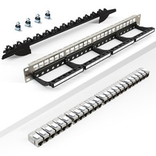 Patch Panel 24 Port with cat7 STP Keystone Jack  EC Listed  Front Cable Rack C...