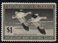 FEDERAL DUCK STAMP RW14  1947 SNOW GEESE VF/NH ARTIST – JACK MURRAY