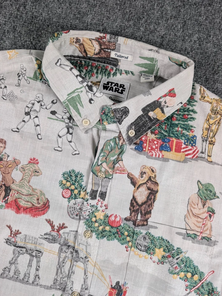 Camisa Star Wars Reyn Spooner Navidad Botón Para Hombre Calce Mediano A Medida Foto 2 de 4