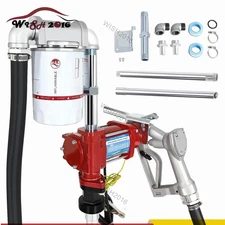 15GPM 12V DC Fuel Transfer Pump w/ Nozzle & Particulate Filter Gasoline Diesel