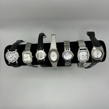 Vintage Lot of 7 Fashion Watches Silver Tone, Black, White, various brands
