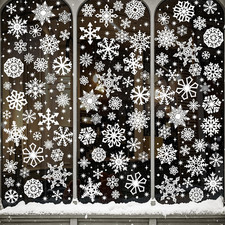 460PCS Snowflake Window Clings 8 Sheets Christmas Winter Glass Decals Decor