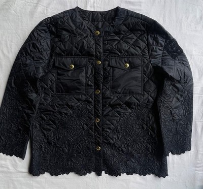 Ermanno Scervino Firenze It 44 Luxury Quilted Floral Embroidered Jacket Italy
