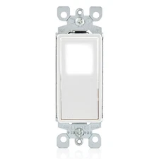Leviton 15 Amp Decora LED Illuminated Light Wall Switch Single-Pole, L5611-2W, W