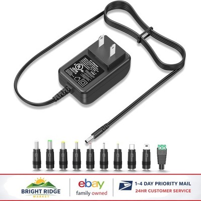 Regulated 5V Power Adapter with 10 Jacks for Devices like Cameras and Tablets