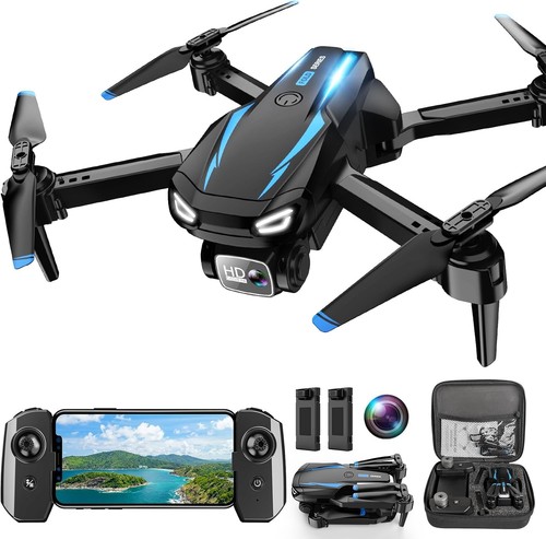Drone with Camera, 1080P HD FPV Foldable for Kids Adults Blue