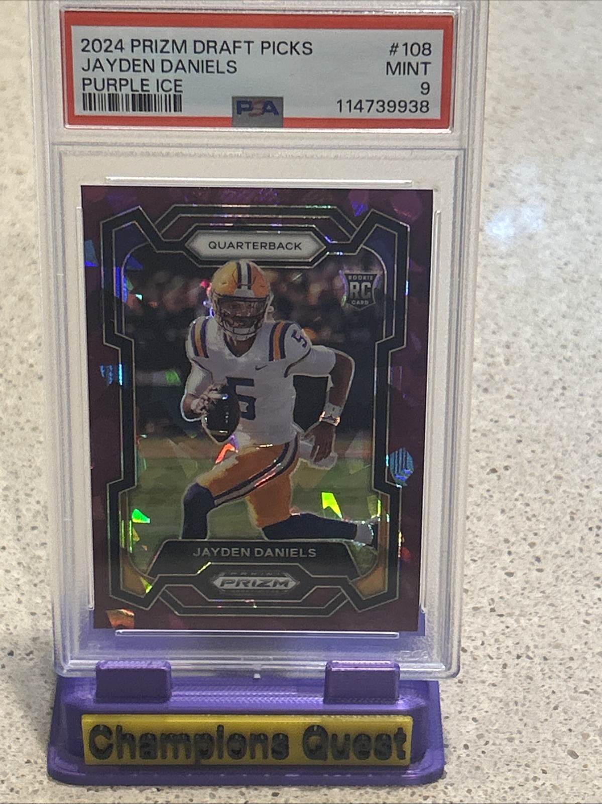 2024 Prizm Draft Picks Jayden Daniels Purple Ice /149 PSA 9