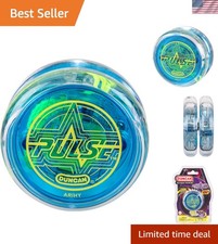 Clear/Blue Pulse Yo-Yo with LED Lights - Ideal for Intermediate Tricks