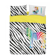 Bassetti Lenzuola-copriletto completo MARTY zebra bianco-nero