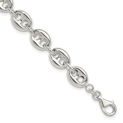 Ausgefallenes Gliederarmband Sterlingsilber poliert