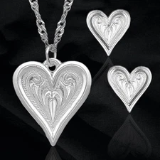 Montana Silversmiths Just My Heart Fine Silver Necklace Earrings MSRP $70 - NEW