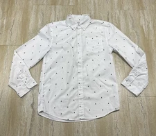 Crown And Ivy Kids Boys Size L Christmas Tree White Long Sleeve Button Up Shirt