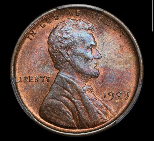 1909 P VDB Lincoln Wheat Cent Penny PCGS MS64 RB Red Brown Light Toning Toned - Picture 3 of 7