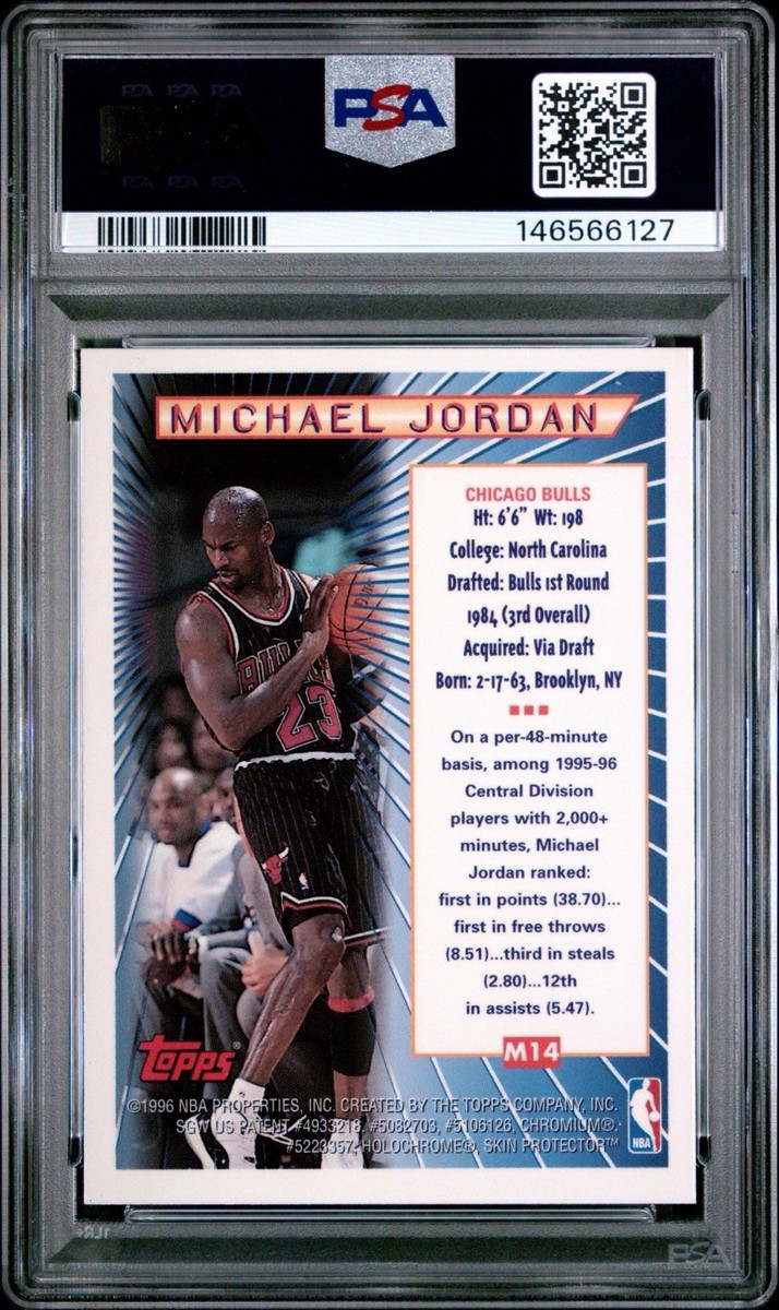 PSA 7 1996 Topps Mystery Finest #M14 Michael Jordan Chicago Bulls 