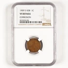 1909-S VDB Key Date Lincoln Wheat Cent 1c VF Details NGC 31512