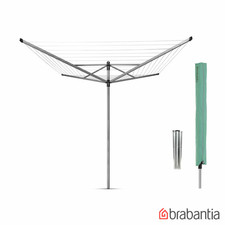 Brabantia Lift-O-Matic 50M Rotary Airer 50M with Ground Spike + Cover