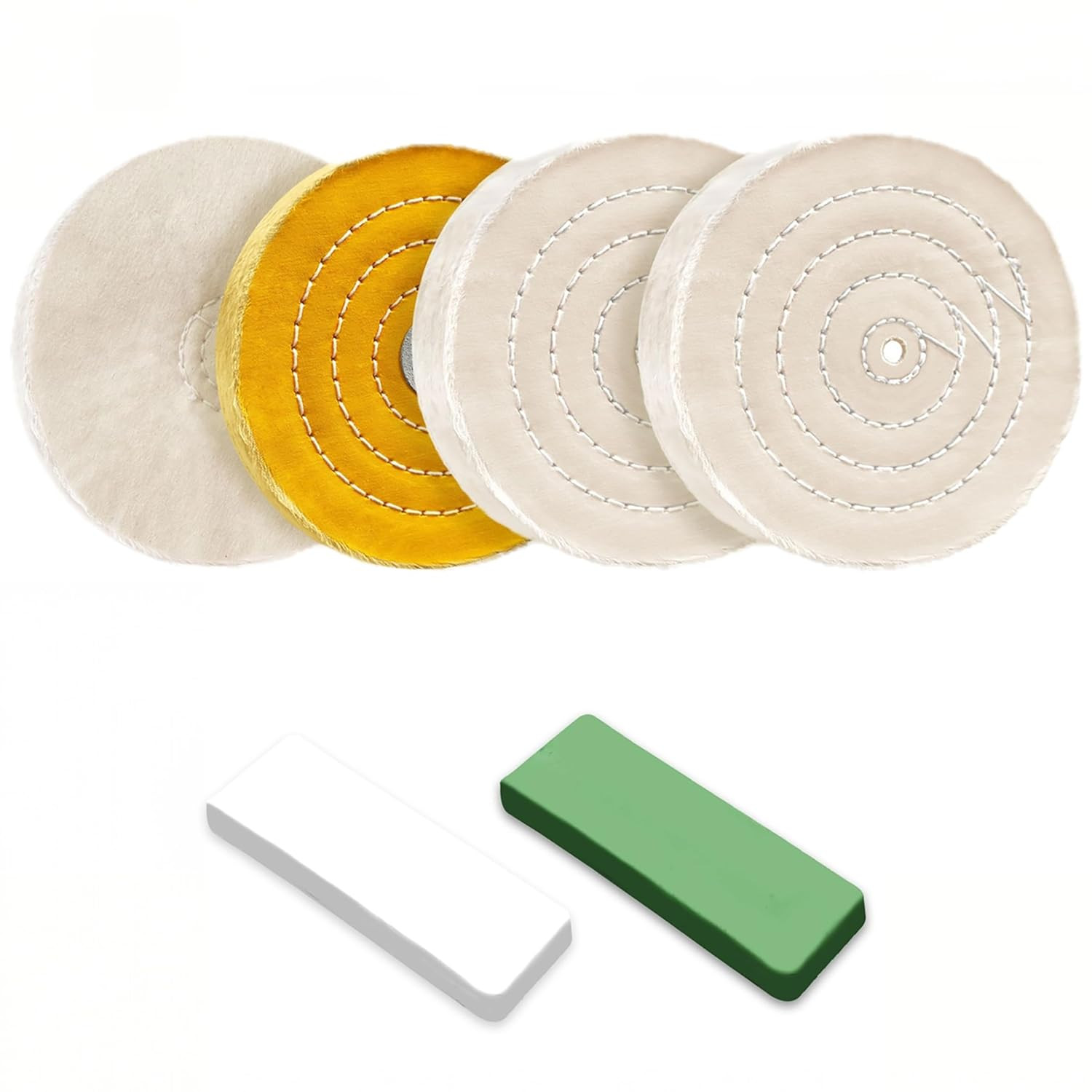 6PCS 6 Inch Polishing Wheel Kit for Bench Grinder Buffing Wh