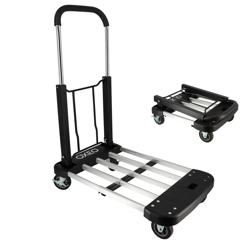 Chariot plateforme extensible aluminium plateau rétractable 44cm logistique