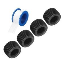 4Pcs M18x1.5x12 Carbon Steel Male Thread Internal Hex Pipe Plug Fitting Socket