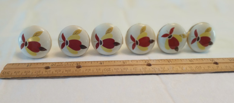 Jewel Tea Autumn Leaf China Specialties Cabinet Door Knob Pulls Set of 6 WOW!!