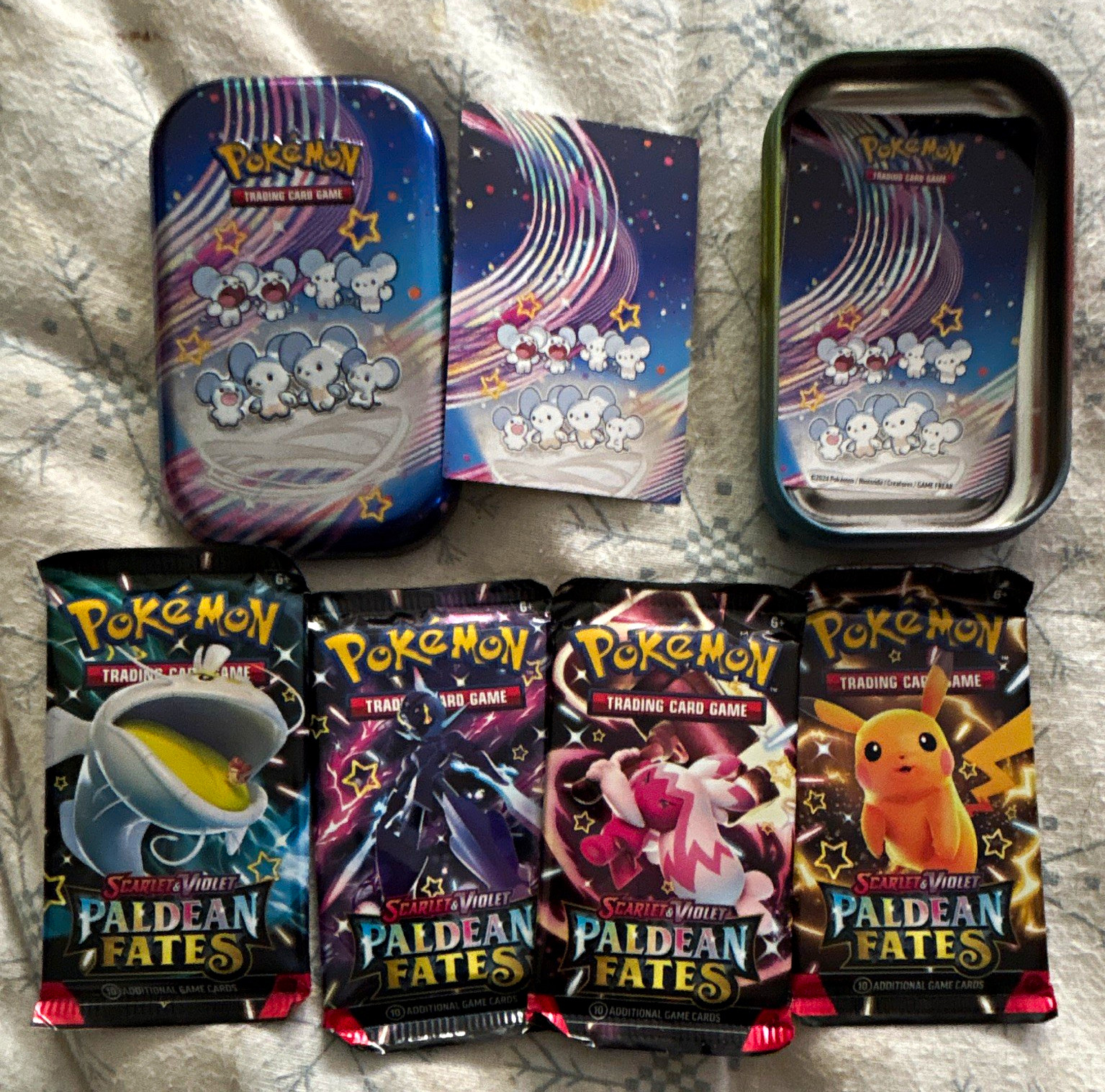 Pokémon TCG Scarlet & Violet Paldean Fates Booster Pack English set of 4 art 