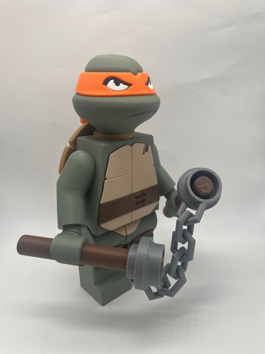 3D-gedruckte Michelangelo große 8,5" - 9,5" Minifigur - Bild 2 von 5