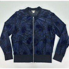 Ariat Women  s Large Mesh Zip-Up Jacket Blue Velvet Paisley