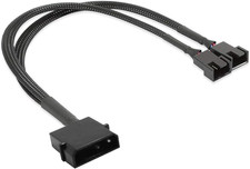 2 Pack 4-Pin Molex Actual 2-Pin to 2 X 3 Pin / 4 Pin PMW 12V PC Case Fan Power