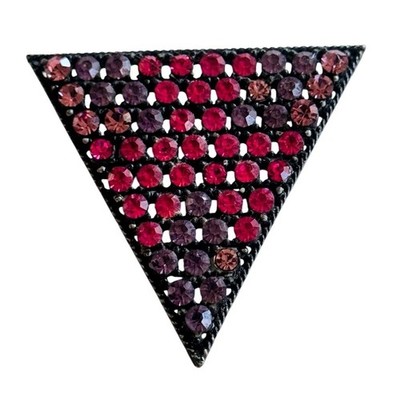 VTG Capri Signed brooch pin Pink Purple Crystal Rhinestone Retro Rare 60s MCM