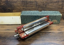 RARE Vintage Hohner Echo Harp 4 Sided Tremolo Harmonica 53/192M Box