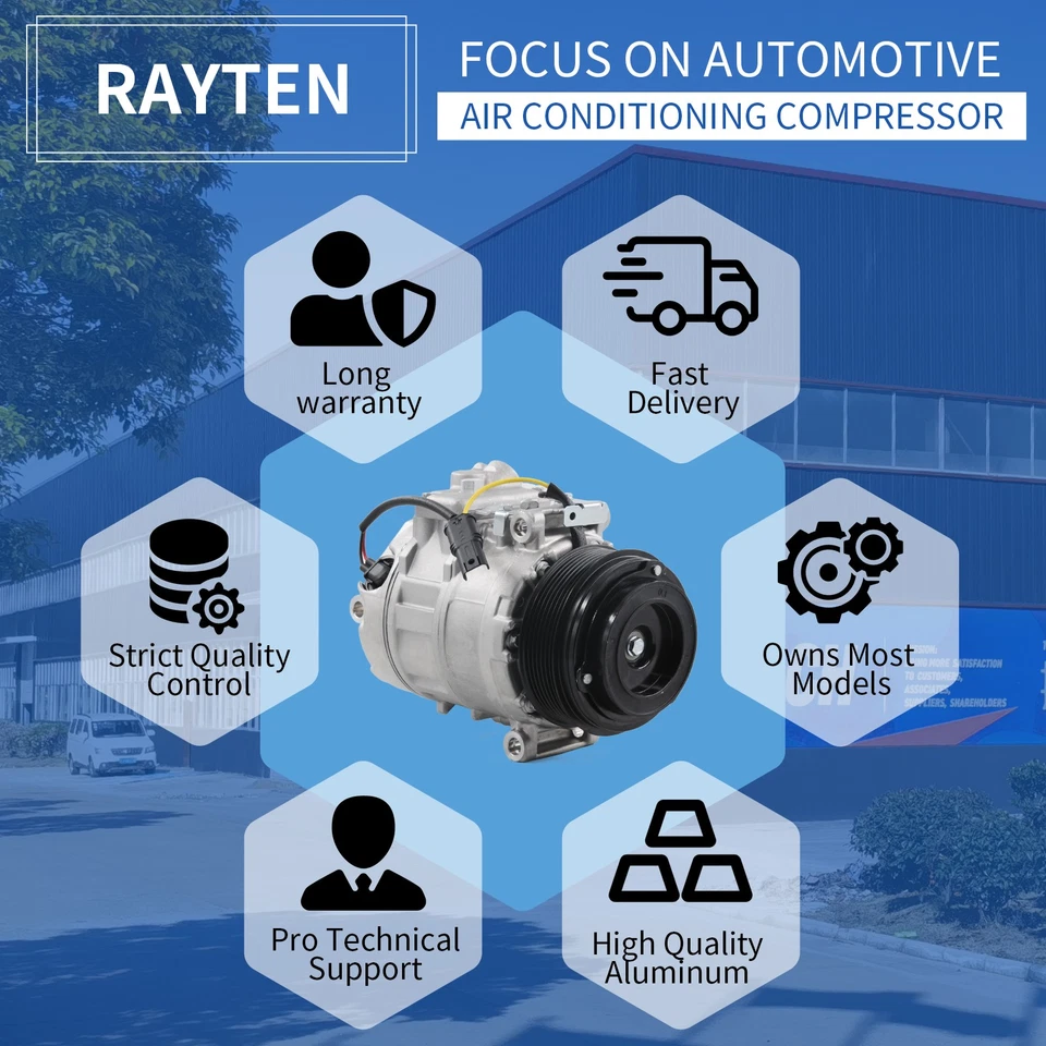 A/C AC Compressor Fit for 16 Mercedes-Benz GL350 16 GL450 16 GL550 16 GL63 AMG - Image 2 of 4