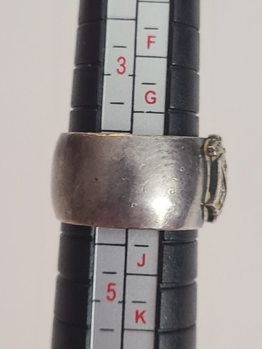 ANTIQUE VICTORIAN ERA STERLING SILVER FAMILY CREST PINKY BAND RING SIZE 4 - Picture 5 of 13