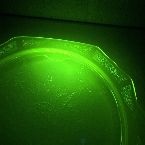 Vintage Green Princess Depression Glass Cake Stand Anchor Hocking - Picture 3 of 10