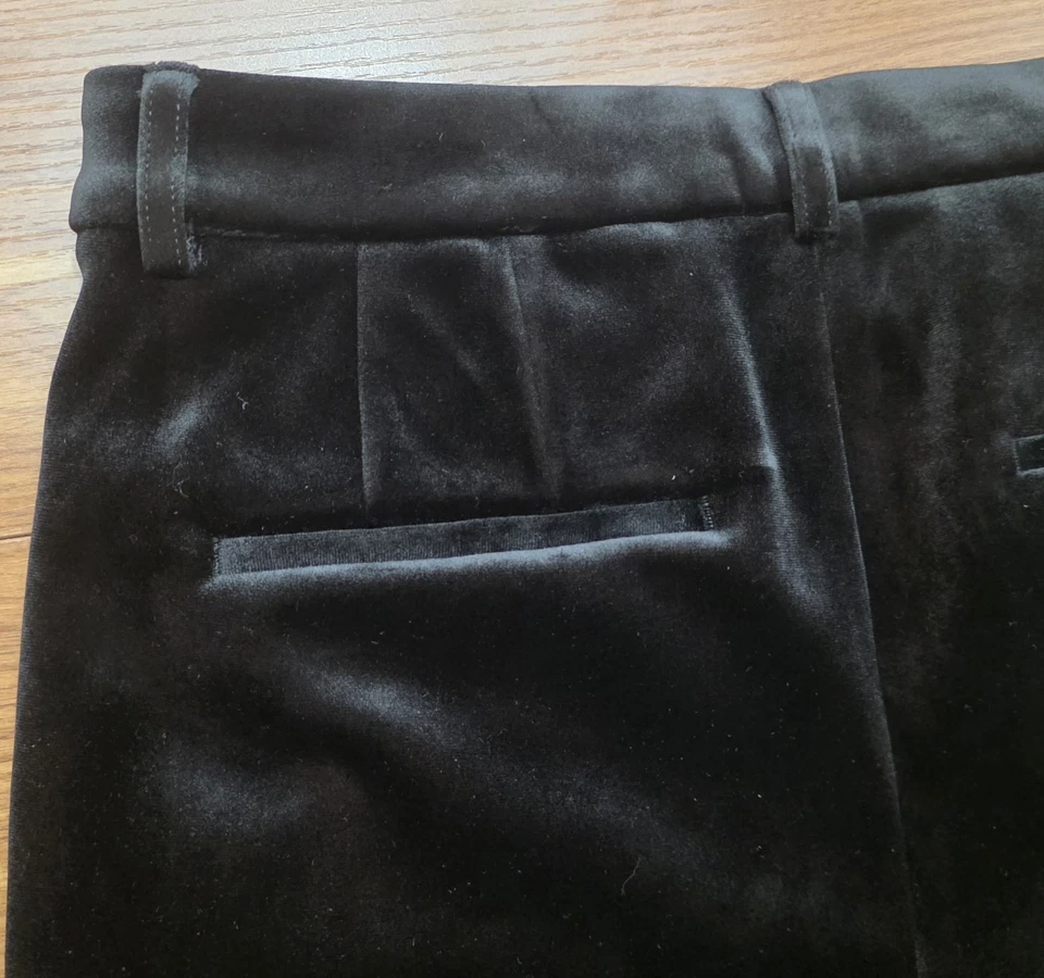 Pantalones ajustados de terciopelo Express Editor talla 12 negros tiro alto Foto 4 de 4