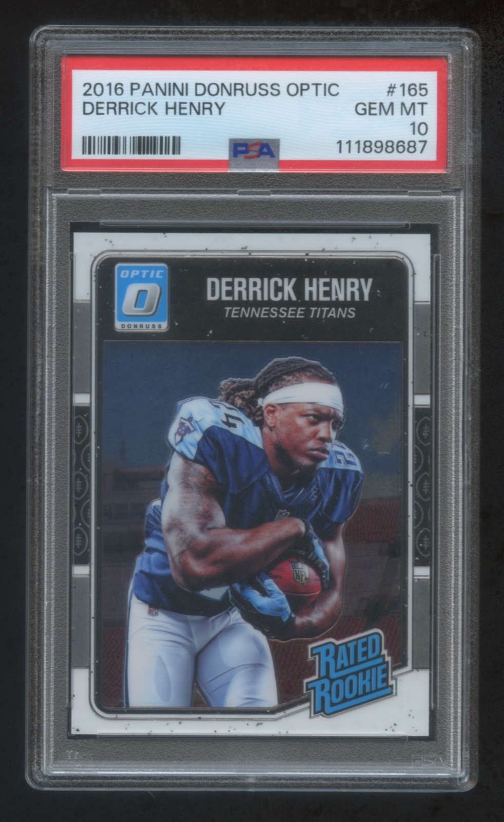 PSA 10 DERRICK HENRY 2016 PANINI DONRUSS OPTIC RATED ROOKIE SP #165  HOT RAVENS
