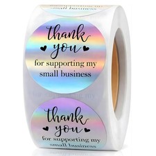 500 PCS Holographic Thank You for Supporting My Small Business 1.5 Inch, Holo
