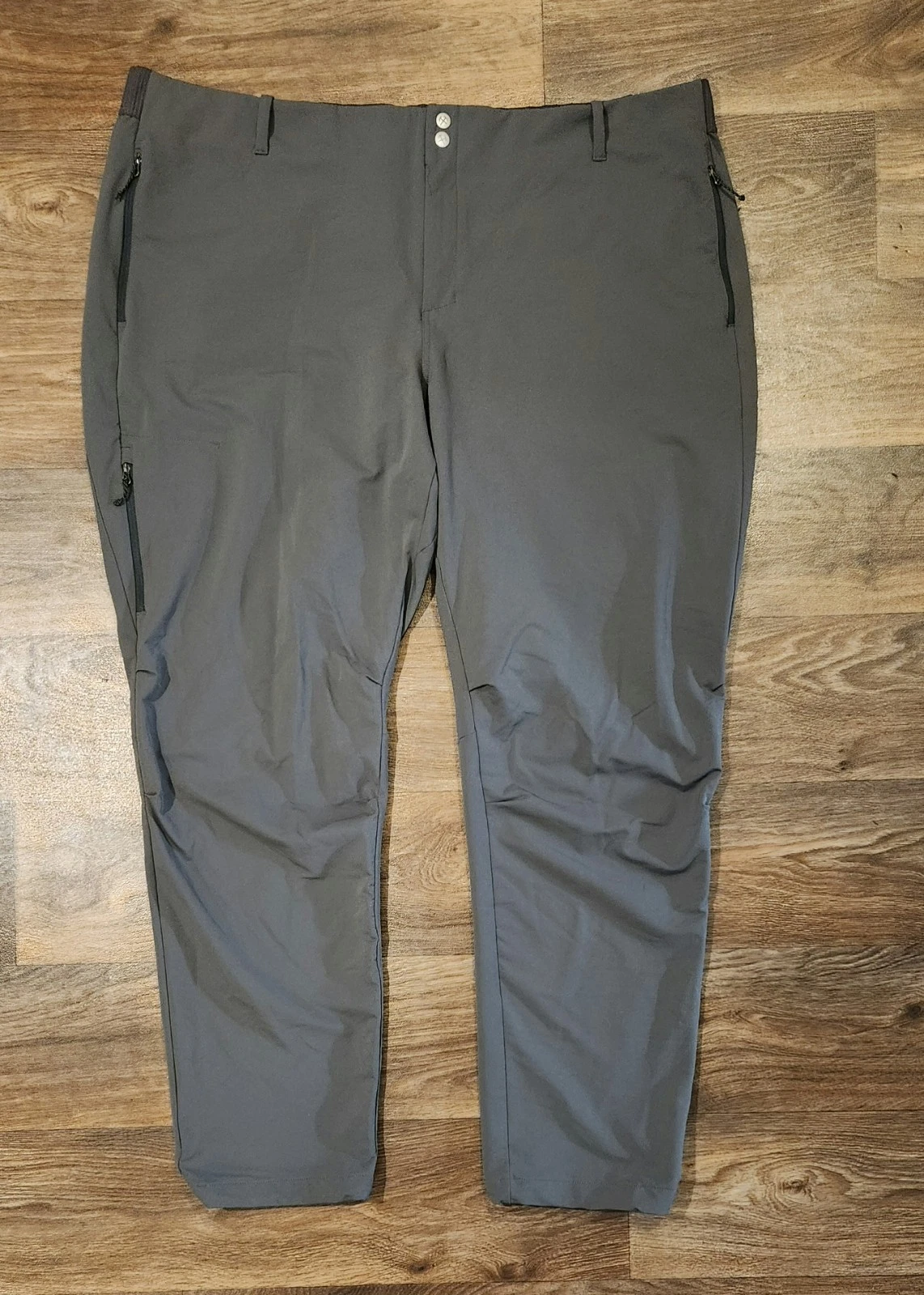 REI Co Op Men's Gray Outdoor Hiking Pants Zip Pockets Elastic Waist Size-3X