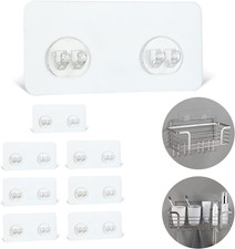 8 Pack Shower Caddy Adhesive Hooks Replacement for Bathroom Shower Caddy Stron