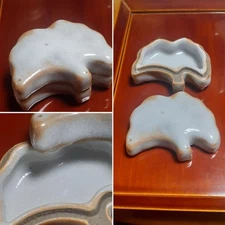 Ginkgo Shino Ware Kogo White Glaze Matsukisai Style Repaired